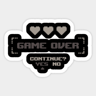 MINIMALIST GAMER :- GAME OVER Sticker